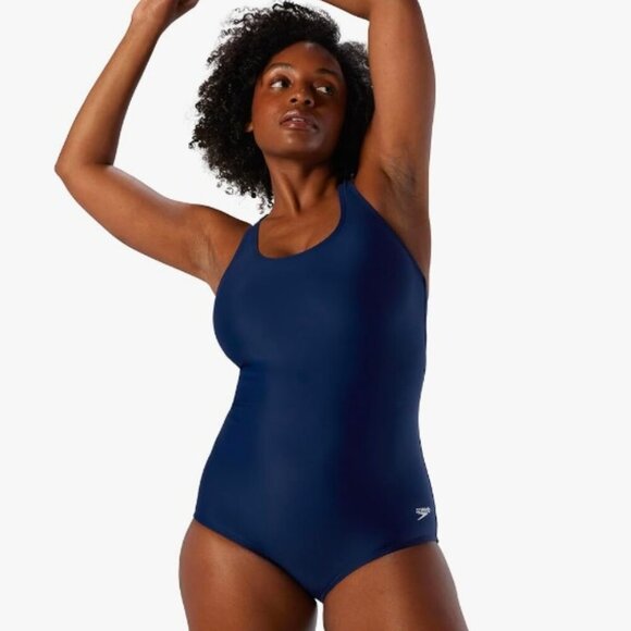 Speedo Women's Swimsuit One Piece Powerflex Ultraback Solid, Size 8 - Picture 1 of 10